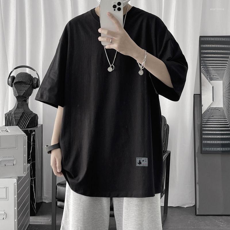 

Men's T Shirts Men Tshirts Men's T-shirt Short Sleeve Solid Loose Summer Tees Simple Shirt Cotton T-shirts Half Clothes Tops Clothing, White2