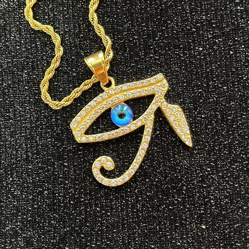 

Pendant Necklaces Classic Creative Ancient Egypt Eye Of Horus With Rhinestone For Men Fashion Trend Casual Party Accessories