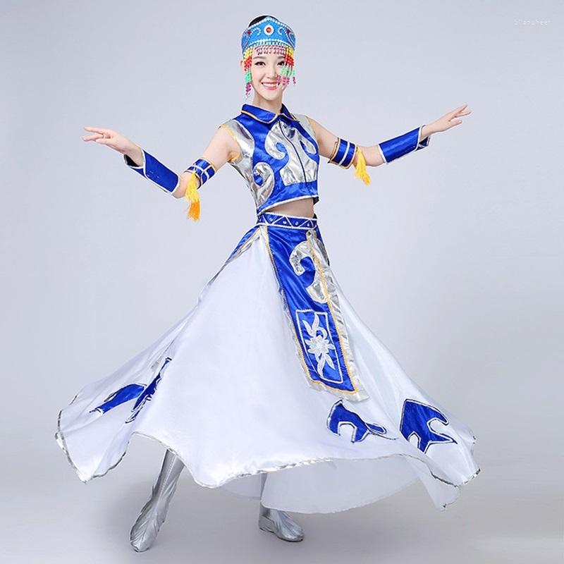 

Stage Wear Mongolian Clothing Ethnic Minority Women Mongolia Dance Costumes Show Tibetan Performance TA1287, Picture shown