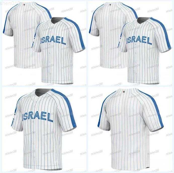 

2023 World Baseball Classic Israel Jersey 59 Jake Bird 54 Richard Bleier 96 Brandon Gold 64 Dean Kremer 80 Kyle Molnar 77 Bubby Rossman 25 Robert Stock 57 Zack Weiss, Colour