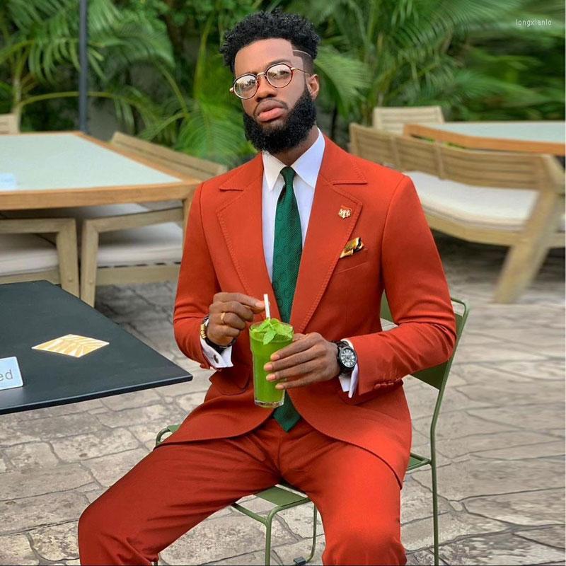 

Men's Suits Orange One Button Men's Suit Notched Lapel For Wedding Blazers Two Pieces Male Tuxedos Groom Wear Prom Jackets With Trousers, Mint