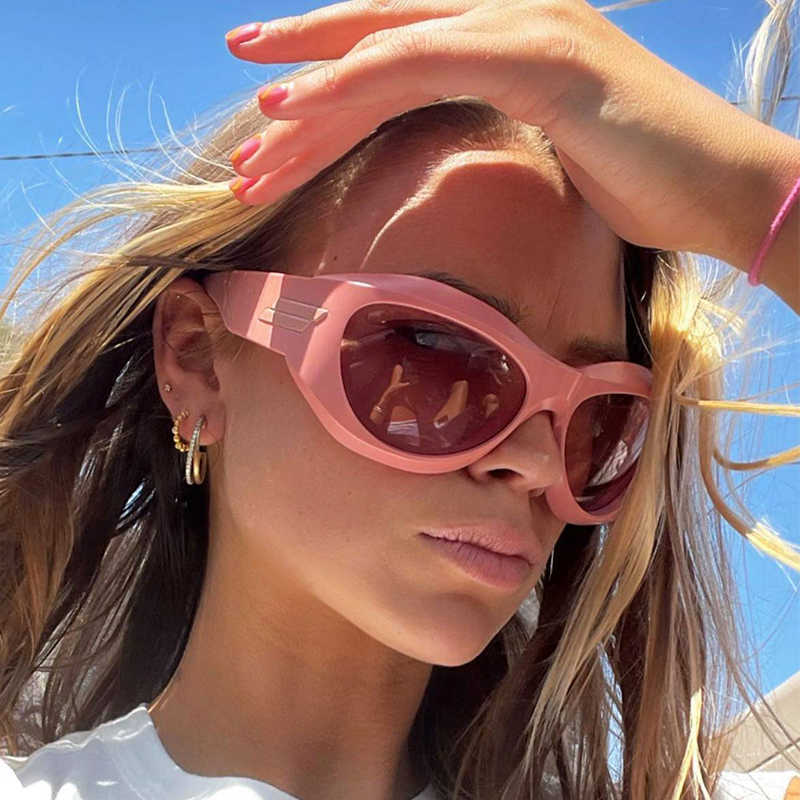 

Sunglasses Oversized Pink Y2k Sun Glasses Luxury Brand Designer Punk Sports Cycling Wrap Around Sunglasses Women 2000s Men Goggles Eyewear G230225