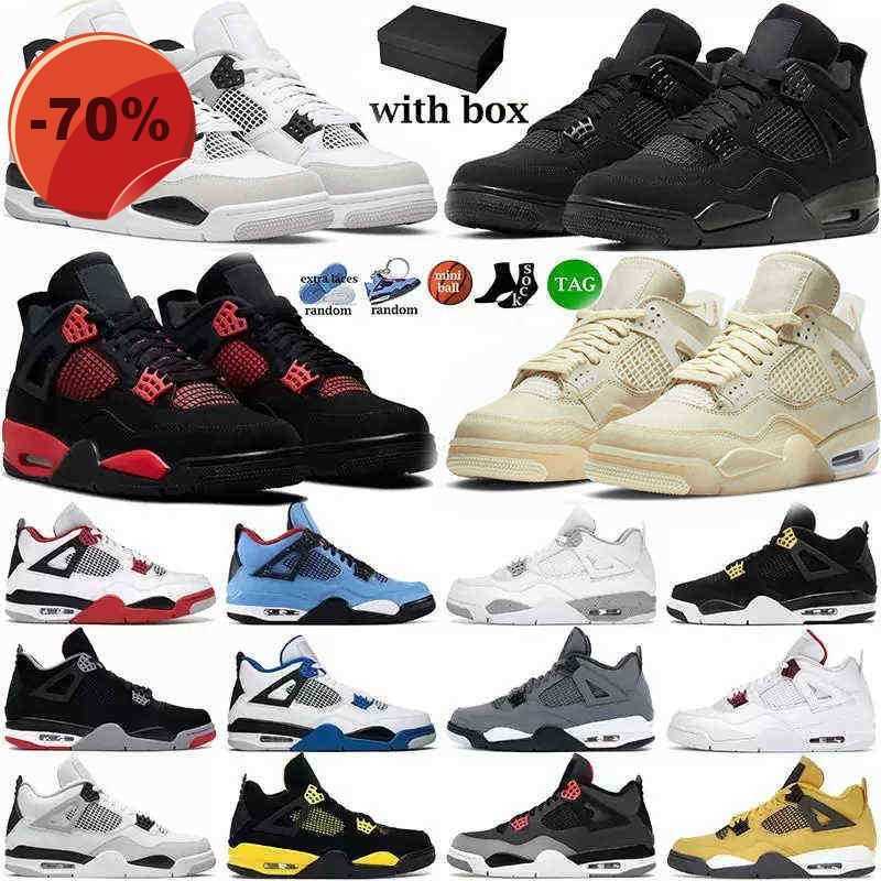 

Slippers 2023 Boots Casual Shoes Jumpman 4 4s Military Black basketball shoes men Red Thunder s 4 Sail Cat White Pure Money Infrared Metalli air 1