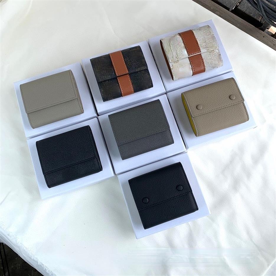 

2021 Luxury Designer Triomphe Wallet Retro Printing Clutch Leather Old Flower Small Card Holder Multi-card High Sense2596, Black 997