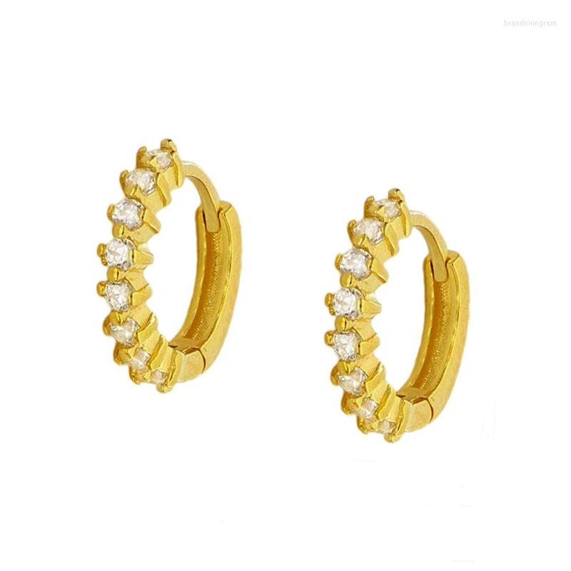 

Hoop Earrings 925 Sterling Silver Crystal Huggie For Women Earring 2023 Trend Loop Jewelry Zircon Pendientes Oorbellen