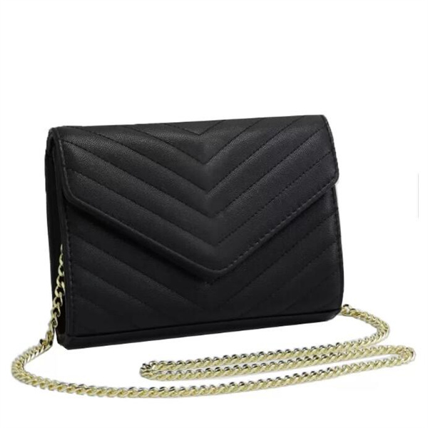 

Luxury Designer Classic Evening Bags Wallets Gold Chain Shoulder Bag With Six Colors Handbag Ladies Cross Body Fashion Messenger Clutch zh2068, Black