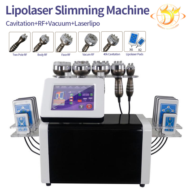 

2021 slimming 6 in 1 40K ultrasonic cavitation machine multipolar RF vacuum 8 pads lipolaser BIO microcurrent beauty133