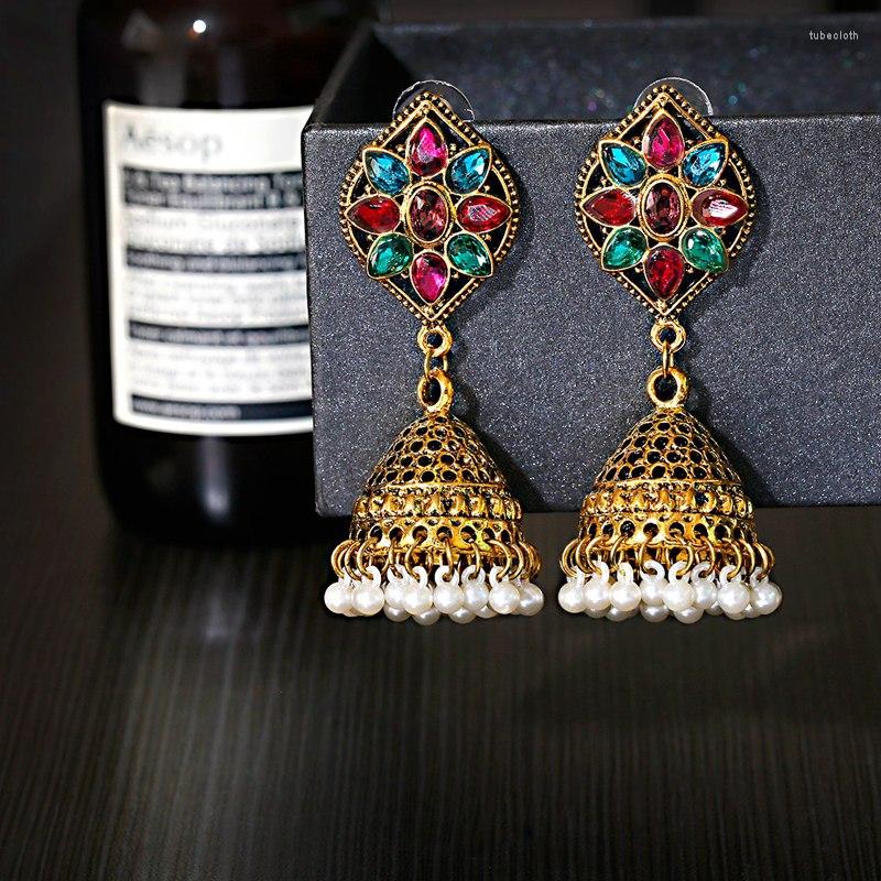 

Dangle Earrings Ethnic Women's Crystal Jewelry Gypsy Hangers Boho Vintage Tribe Imitation Pearls Tassel Fashion
