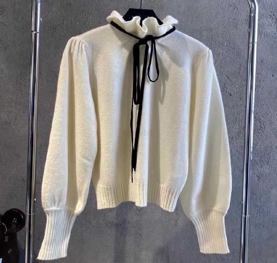 

Women' Sweater designer lotus leaf collar Pullover Sweaters spring fashion double letter embroidery sweater high quality white WomenZPU29MLI9MLI, Make up for price