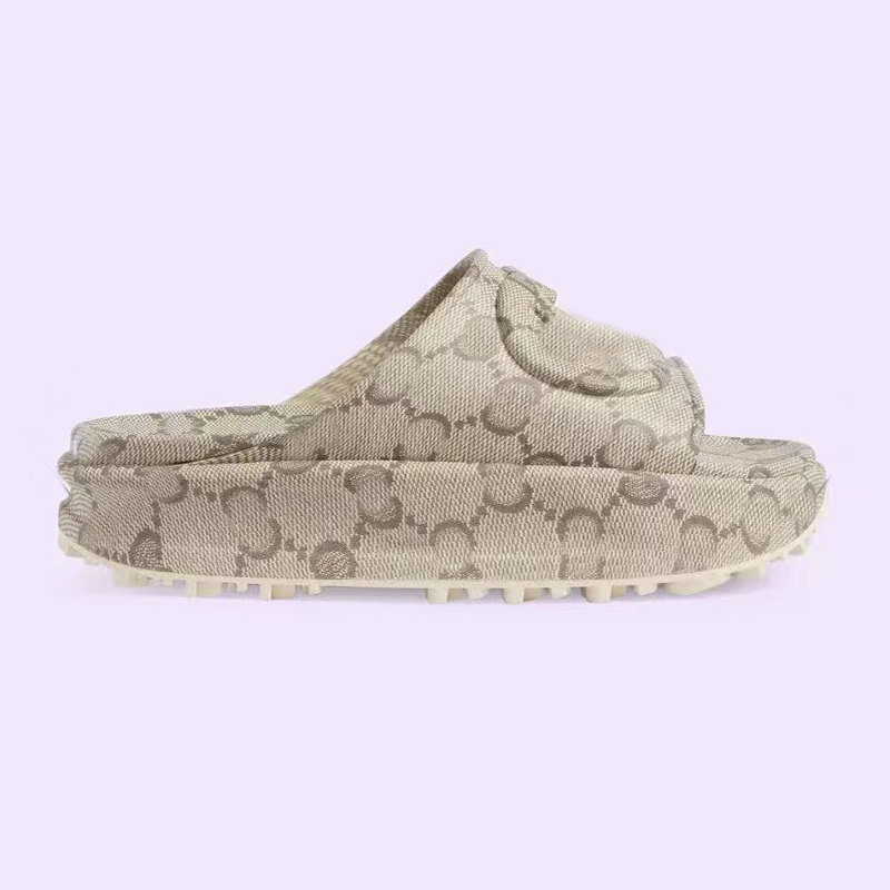 

2023 Fashion Letter printed Embroidery Slides Slipper Summer Shoes designer Home Thick bottom Sandals lady Platform Wedges shoes Beach High heel With Box, Colour1