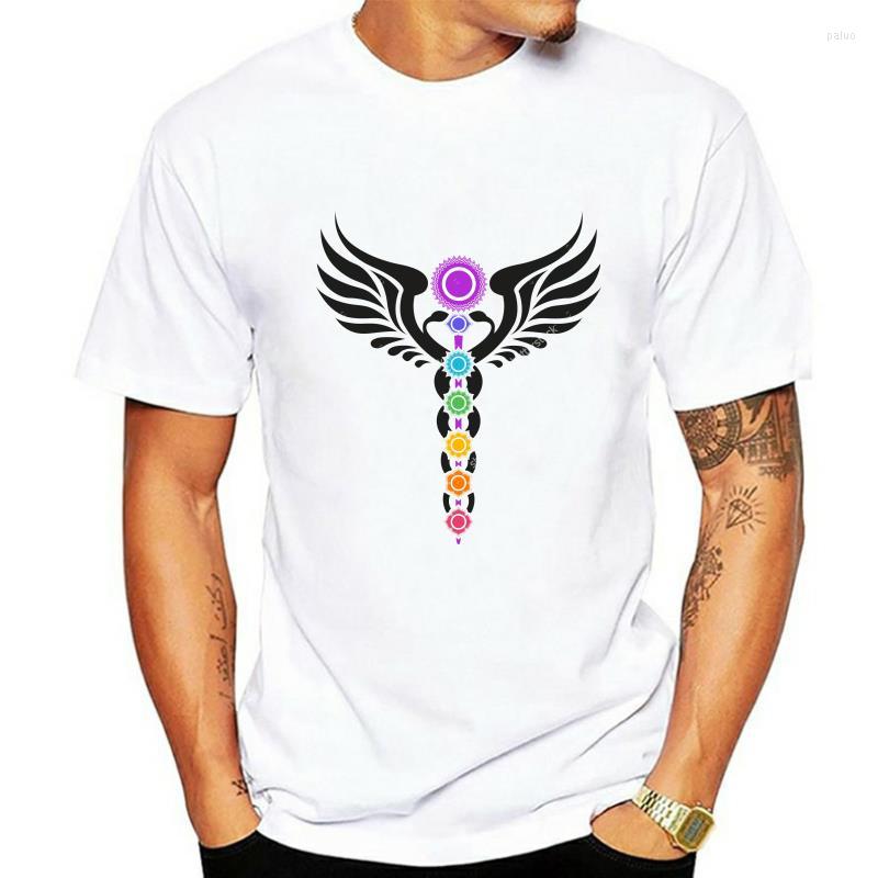 

Men's T Shirts Caduceus Kundalini 7 Chakras Shirt Zen Meditation Buddhism Spiritual Tee Tshirt, Women ginger