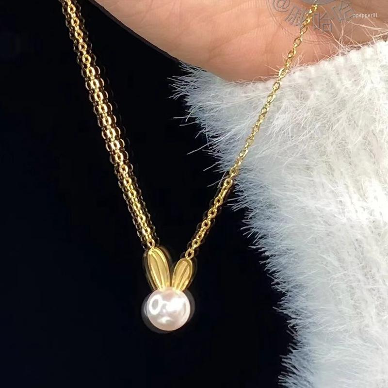 

Pendant Necklaces Gold Pearl Necklace For Women Girl Silver Color Drop