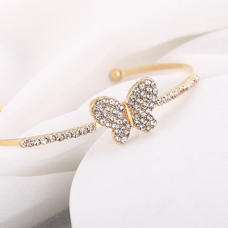 

Bangle Korean Luxury Crystal Butterfly Bracelet Bangles Fashion Zircon Bracelets & For Women Jewelry