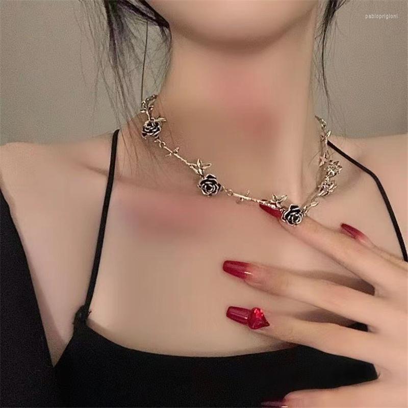 

Choker Goth Thorns And Roses Witch Necklace Alternative Medieval Statement Punk Hip Hop Jewelry Y2K Little Gift