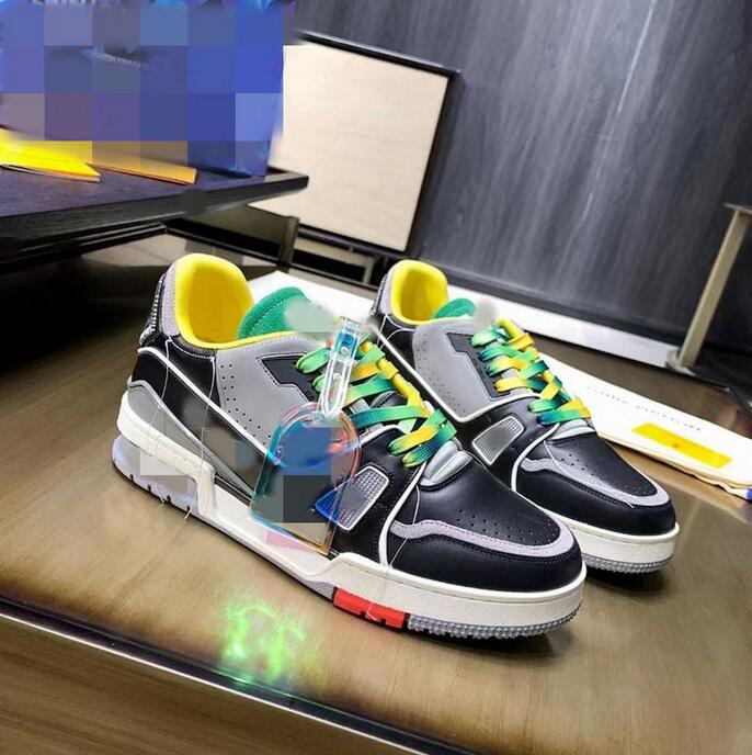 

Designer shoes black white green blue denim leather new casual sports shoes size 35-45 RX121 top quality women's shoes men's coaches men's sports shoes since 1854., Lime green