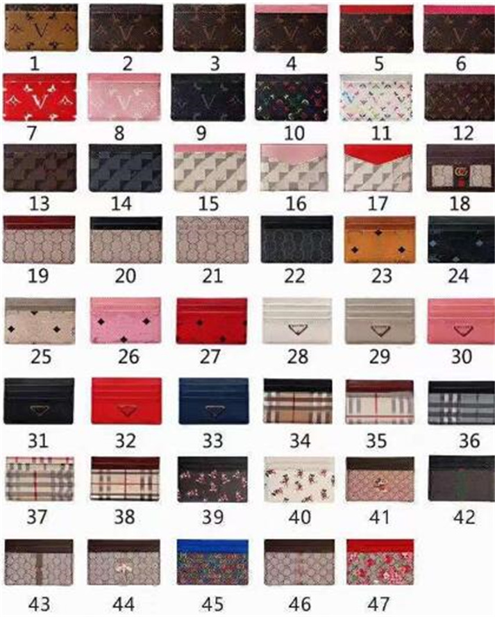 

Wholesale Fashion Credit Card Holders Women Mini Wallet High Quality Genuine Leather Men Designer Pure Color Card Holder Double Sided Wallets Key With Box