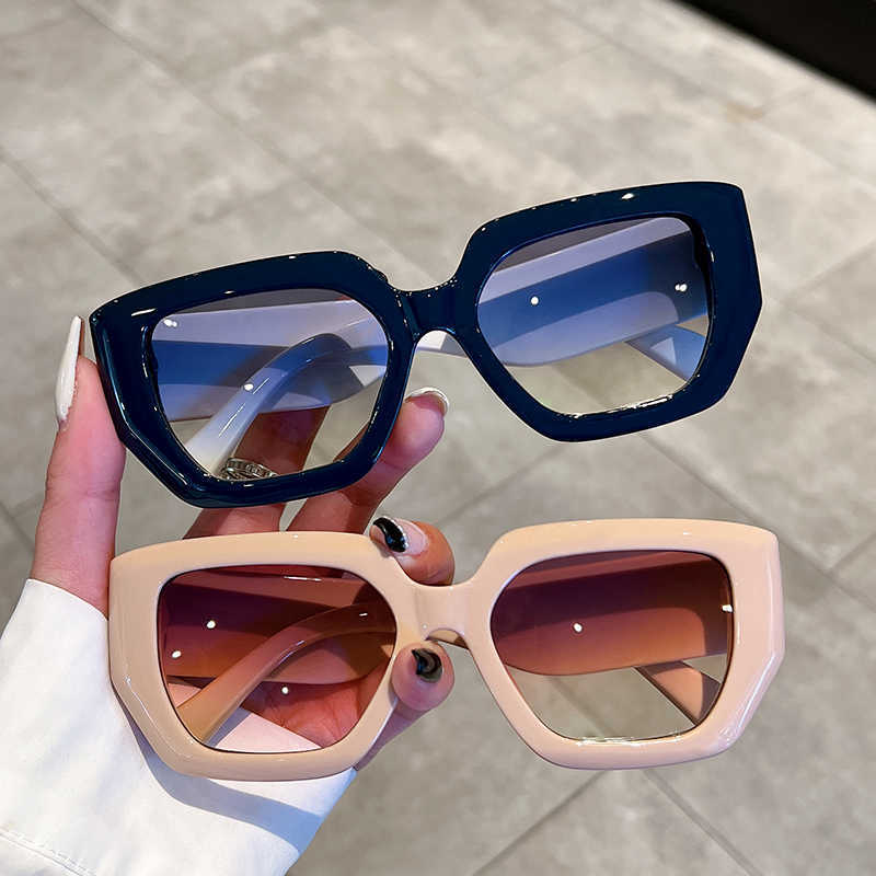 

Sunglasses KAMMPT Square Vintage Sunglasses Men Women Trendy Gradient Irregular Cat Eye Shades Eyewear Fashion New UV400 Female Sun Glasses G230225