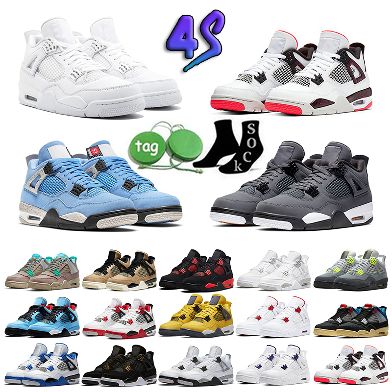 

2022 OG University Blue Jumpman 4 4s mens Basketball Shoes white guava ice oreo sail noir metallic purple black cat bred shimmer cactus jack men women sneakers EUR36-46, 25
