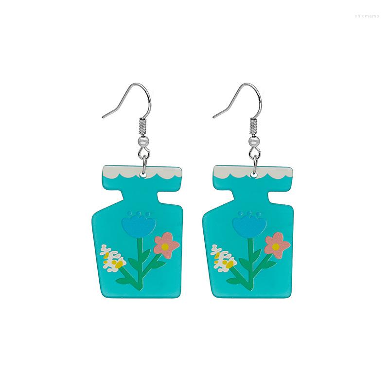

Stud Earrings Vintage Women Lady Girl Printed Watercolor Bottle Accessory Jewelry