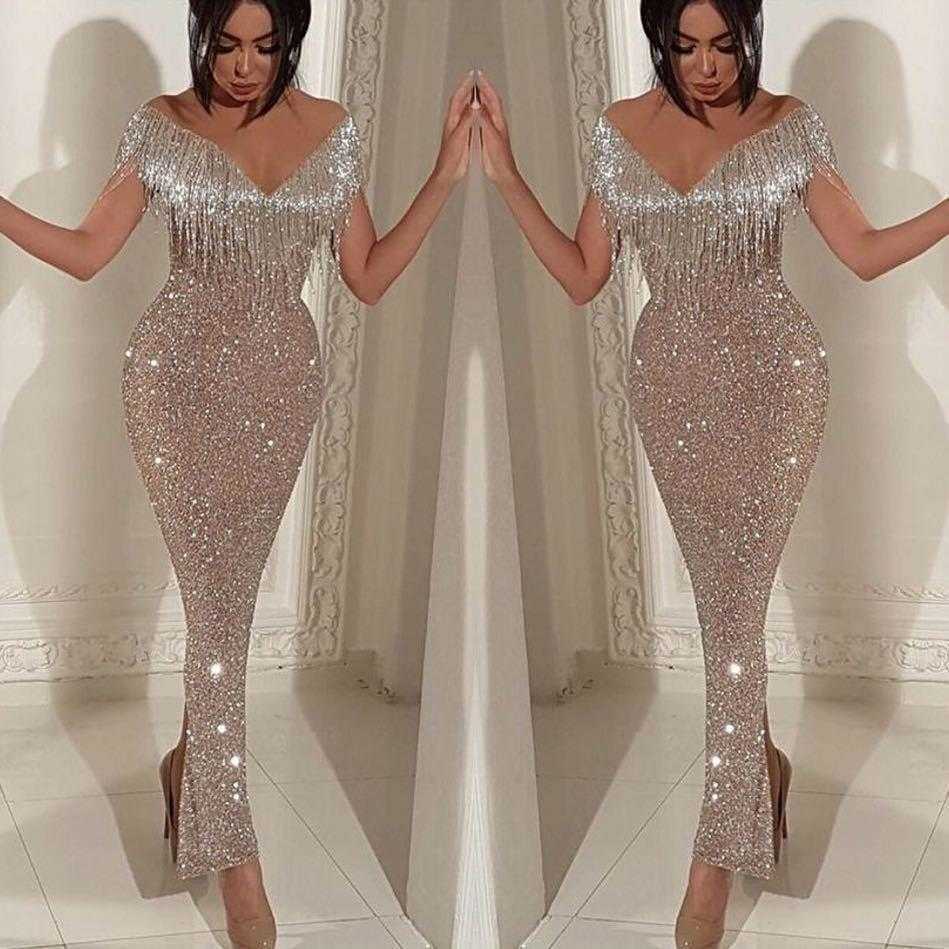 

Womens Clothing Sexy Slim Hip Dresses V Neck Sleeveless Pencil Skirt Midi Dress, Picture color