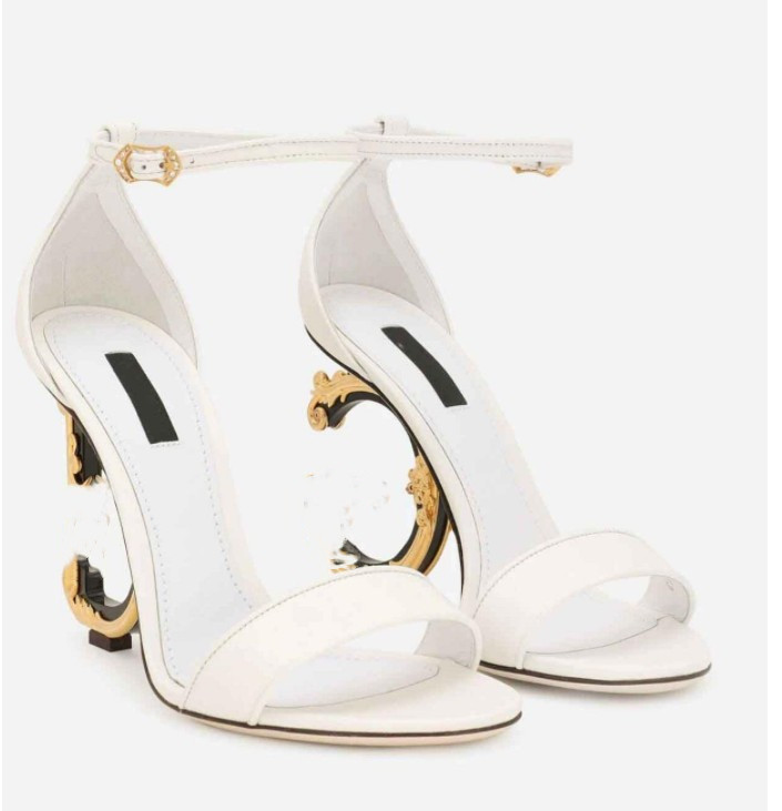 

Heels Sandals D dg Party Women dolcly Shoes Baroque gabbanaly and G-shaped Keira Gold-plated Carbon Leather Brands Wedding Lady Sexy Gladiator Sandalias EU35-43