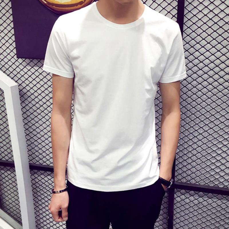 

Men's T Shirts Summer Men Casual Plain Short Sleeve V Neck T-Shirt Comfortable And Breathable Fashion Gym Fitness Slimming Tee Top, White o-neck