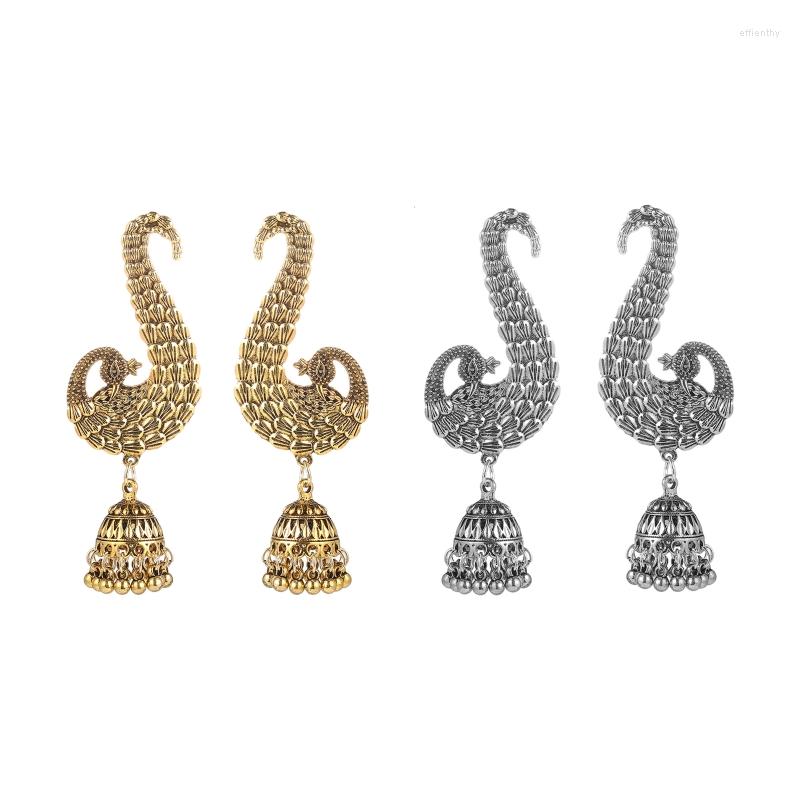 

Dangle Earrings Bells Pendant Peacock Retro Style Gypsy Vintage Ethnic Women Boho Tribe Tassel Drop