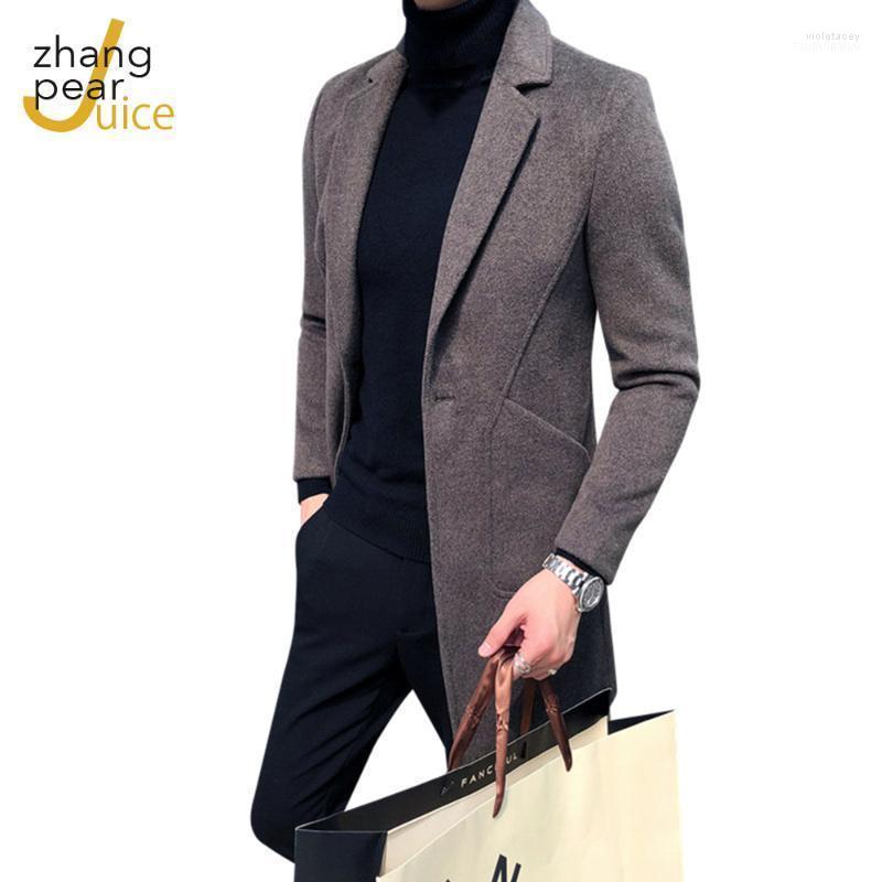

Men's Wool & Blends Winter Men Slim Fit Long Sleeve Cardigans Coat Jacket Suit Solid Woolen Coats High Quality Outwear Viol22, As shown