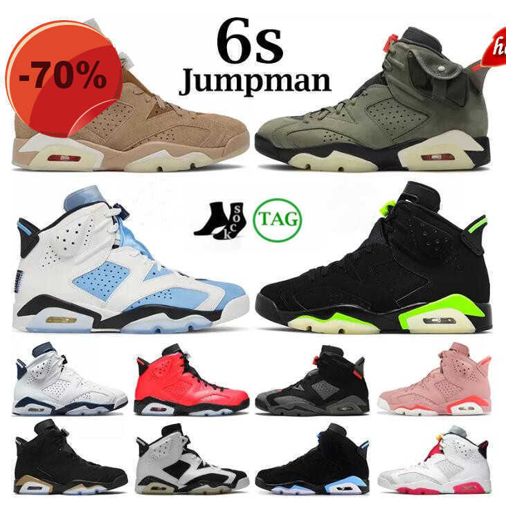 

Slippers high AMG quality Jumpman 6 6s Mens Basketball Shoes UNC Travis British Khaki Midnight Navy Carmine DMP Women Designer Trainers Retro Sports, 19