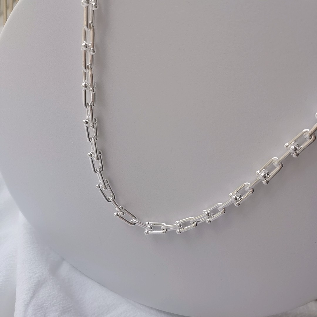 

gold silver Fine Link chain necklace charms pendants set Plated 18K for Womens Valentine Mother Day Engagement Gift designer luxury jewellery Wedding Unisex Gift