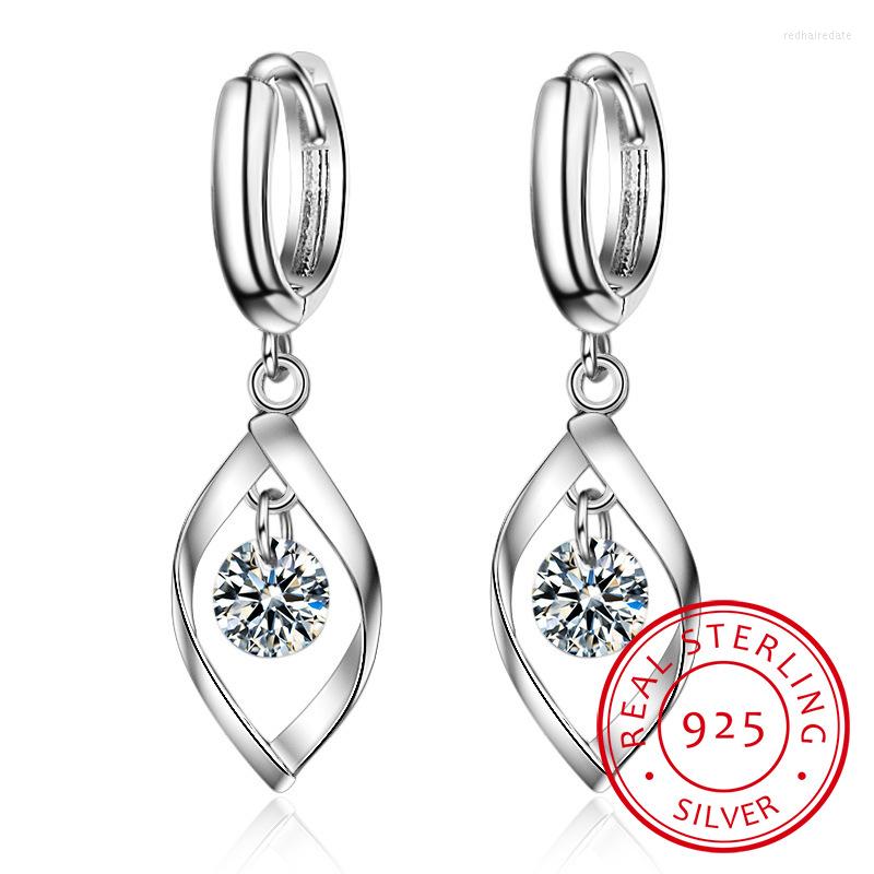 

Hoop Earrings Pendientes 925 Sterling Silver Zirconia Twist For Women Oorbellen Boucle D'oreille Femme S-E313