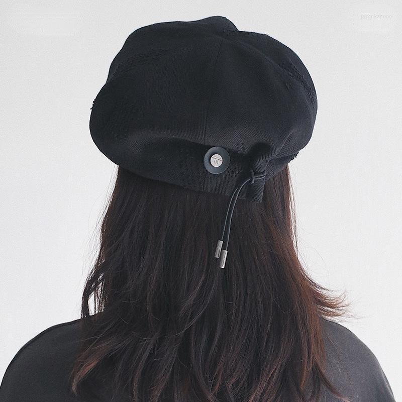 

Berets Harajuku Washed Cotton Loose Hat Spring And Summer Japanese Retro Painter Fashion Design Sense Sboy Hats Bonnet, Green