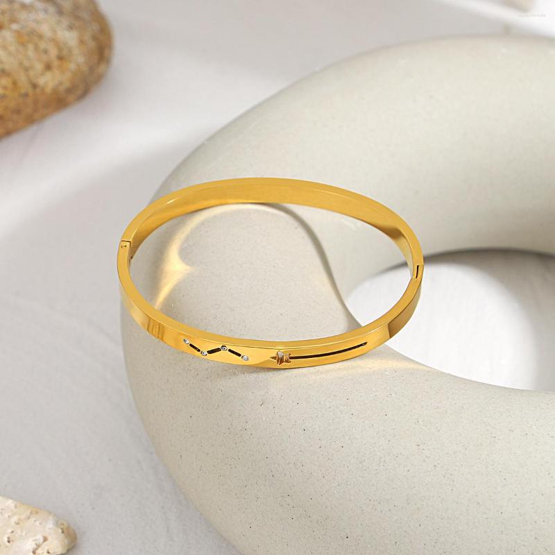 

Bangle Greatera Minimalist Stainless Steel Constellation Bracelet For Women Gold Silver Color Metal Bracelets Waterproof Jewelry