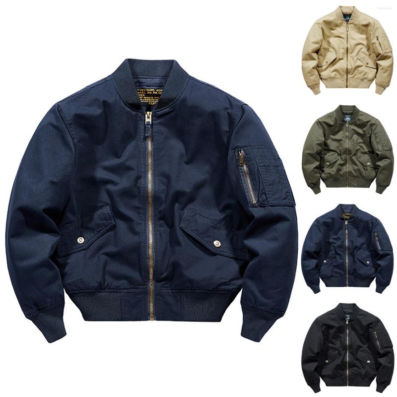 

Men's Jackets American Jacket Men Casual Simple Coat Sports Pocket Zipper Baseball Clothes Mens Big And Tall Light Long Rain, Black