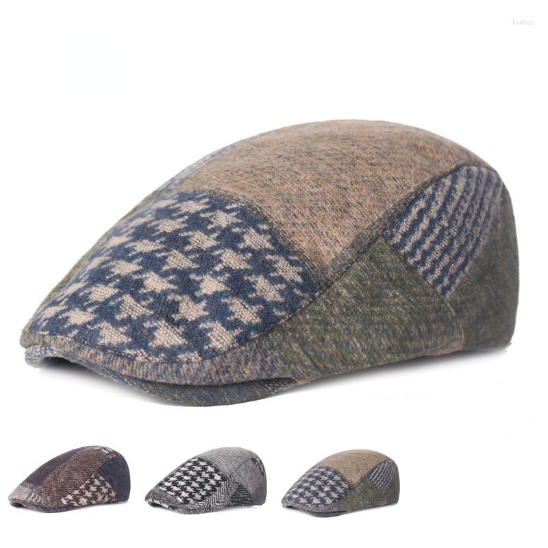 

Berets 2023 Retro Peaked Forward Caps For Men Literary Youth Autumn And Winter Warm British Style Woolen Thickened Dad Hat