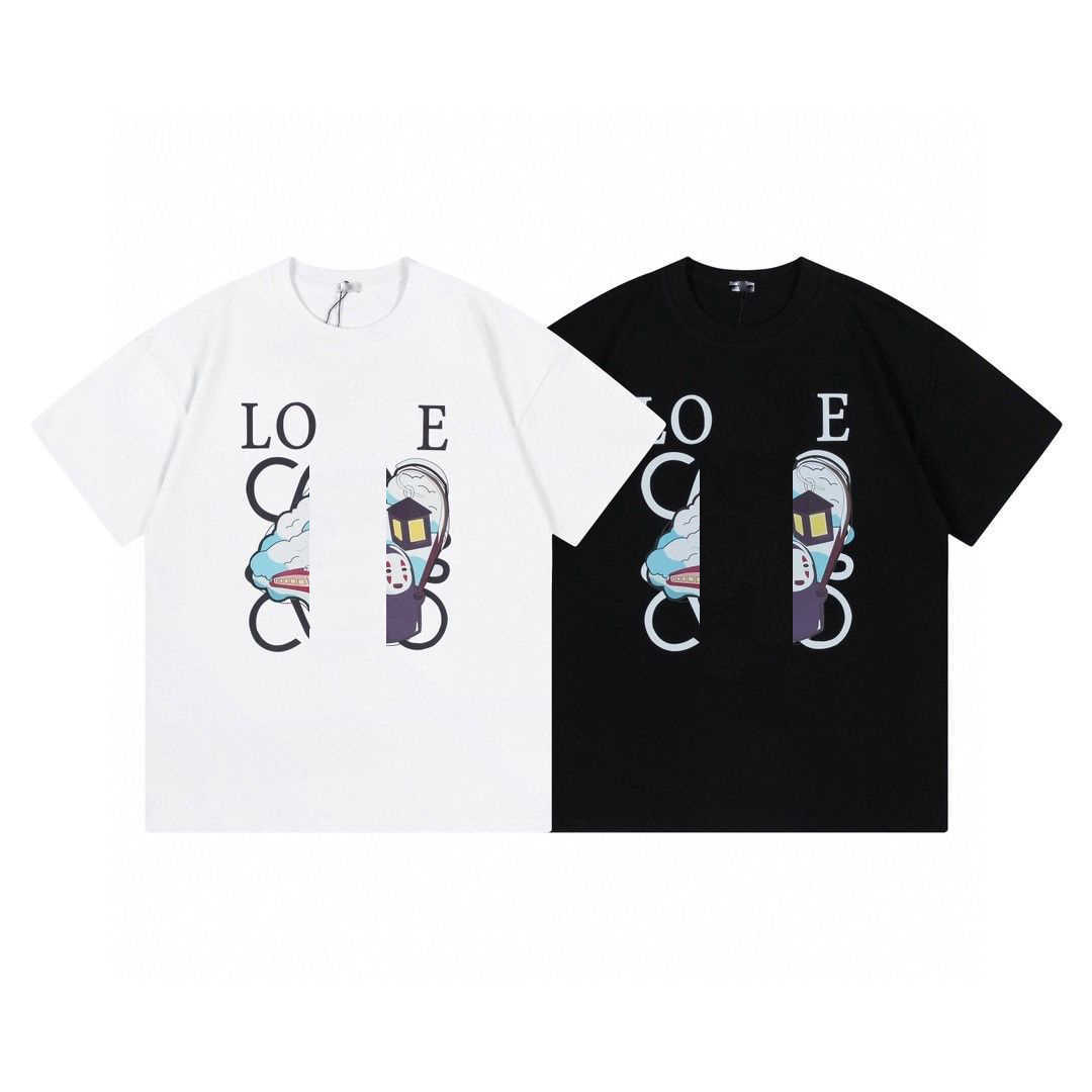 

Designer Luxury Loes Classic Early Spring New Cartoon Small Crowd Loose Print Round Neck Short Sleeve Casual Men's And Women's T-shirt