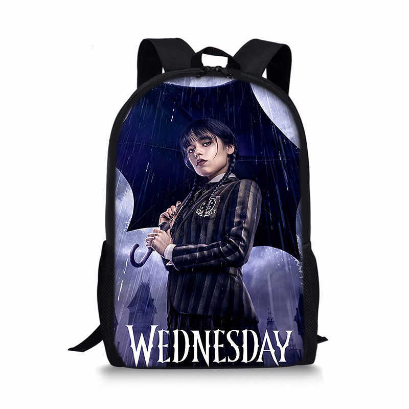 

2023 New Wednesday Addams Adams Wednesday 17-inch schoolbag backpack