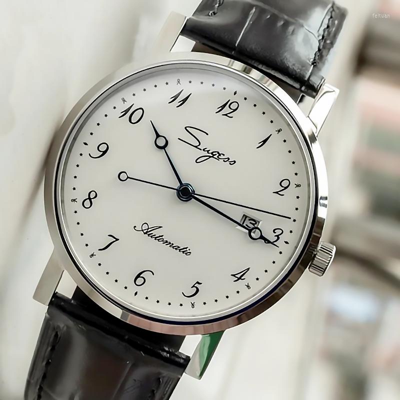 

Wristwatches Men Mechanical Japan Movement Miyota 9015 Luxury Sapphire Crystal Bezel Automatic Watch For Relogio Masculino, Silver