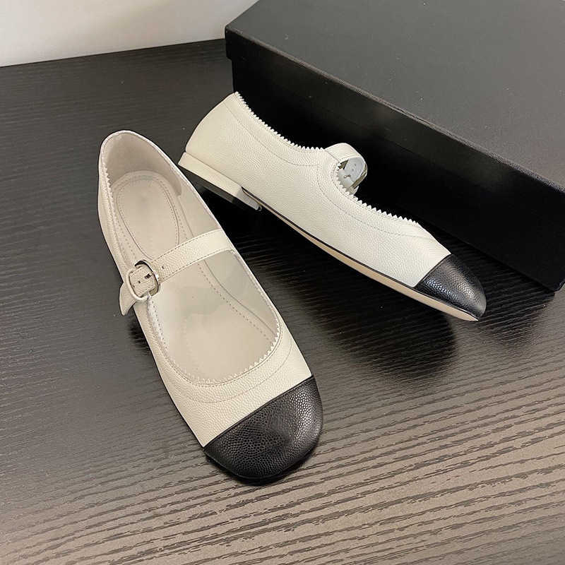 

Designer Shoes Straight buckle small fragrant flat for women versatile round toe Mary Jane fashionable and cute single shoes, White