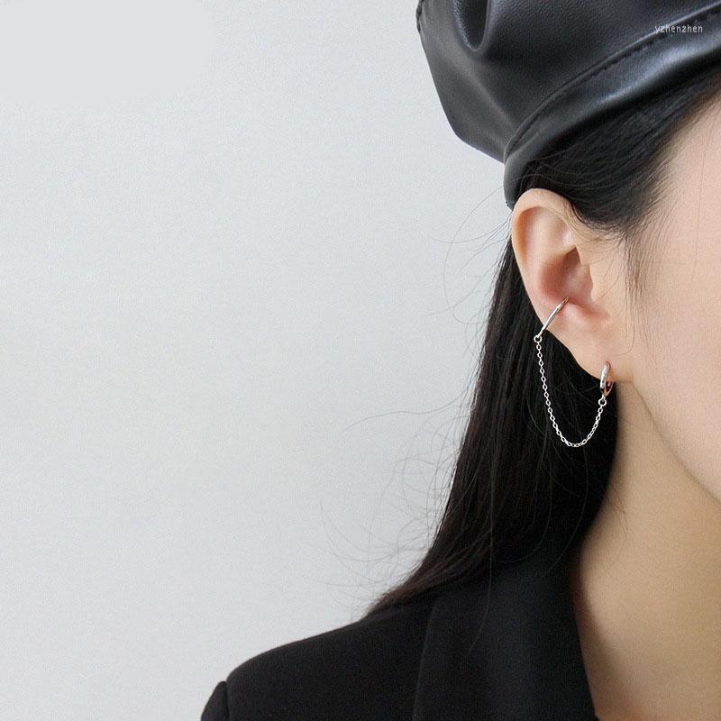

Hoop Earrings 925 Sterling Silver Chain Tassels 2023 INS Geometric Simple Round Ear Clips Gold Jewelry