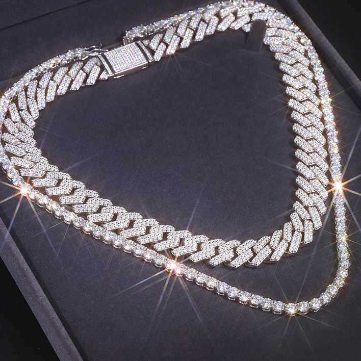 

Designer Jewelry Hotsale Best Selling 925 sterling silver 5mm Iced Out HipHop Jewelry VVS Moissanite Tennis Chain Bracelet Necklaces