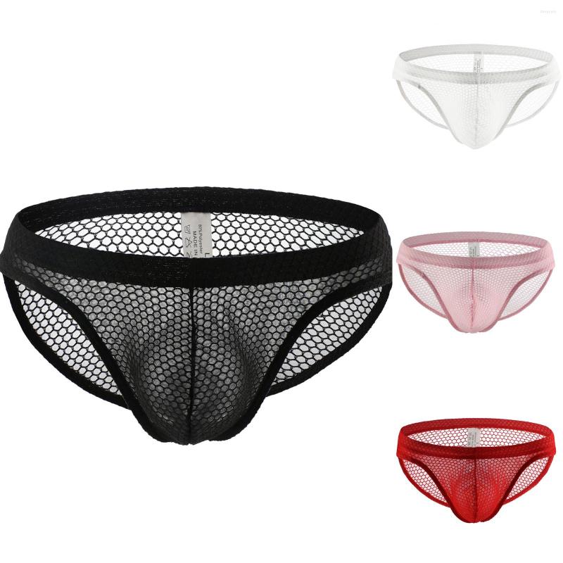 

Underpants Plus Size Sexy Men's Panties Mesh Sissy Gay Male Erotic Underwear Breathable Jockstrap Thongs See Through Lingerie, Red
