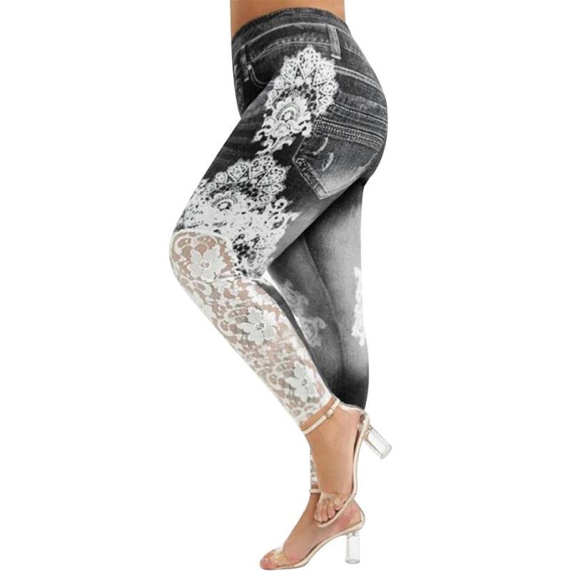 

Women' Pants & Capris 2023 Summer Women Fashion Lace Patchwork Hip Lifting High Waist Skinny Long Trousers Female, Black