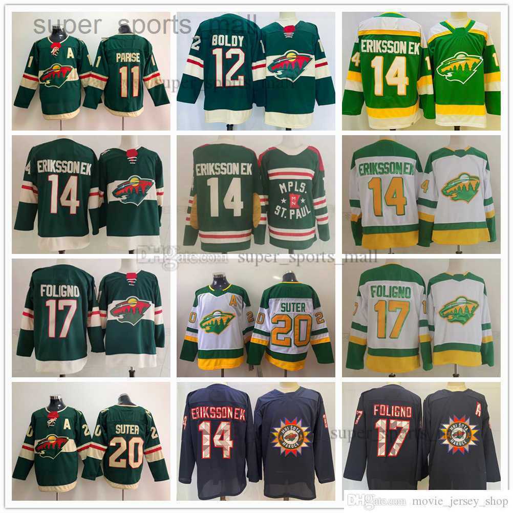 

Minnesota''Wild''New Reverse Retro Ice Hockey Jerseys 11 Zach Parise 12 Eric Staal 14 Joel Eriksson 16 Jason Zucker 17 Marcus Foligno 36 Mats Zuccarello 20 Ryan Suter, Same as picture (with team name)