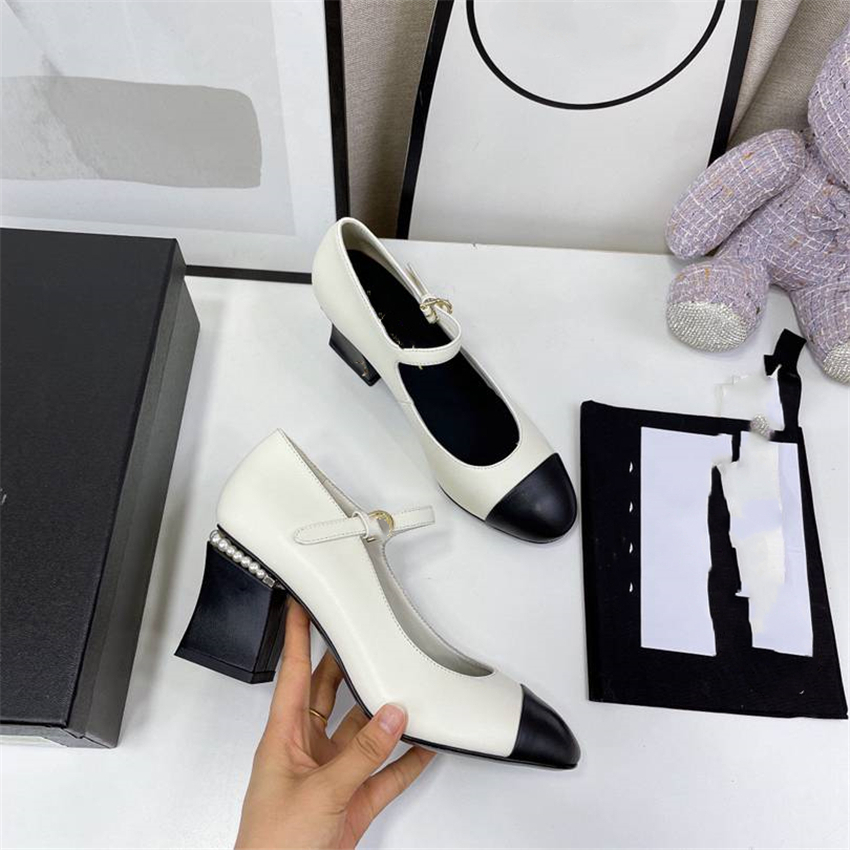 

Fashion Dress Shoes 2023 Channel Women Leather High Heel Metal Buckle Letter Logo Wedding Party Business Casual Flat Shoes 02-010