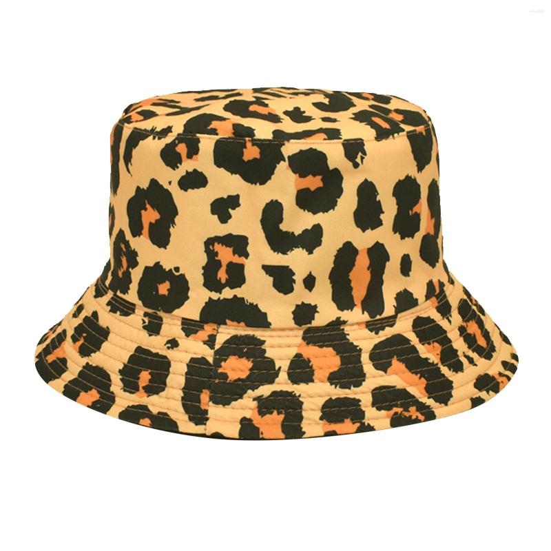 

Berets Bucket Rain Hat Men Cool Hats With Design Knitted For Sun Leopard Print Basin Women, Khaki