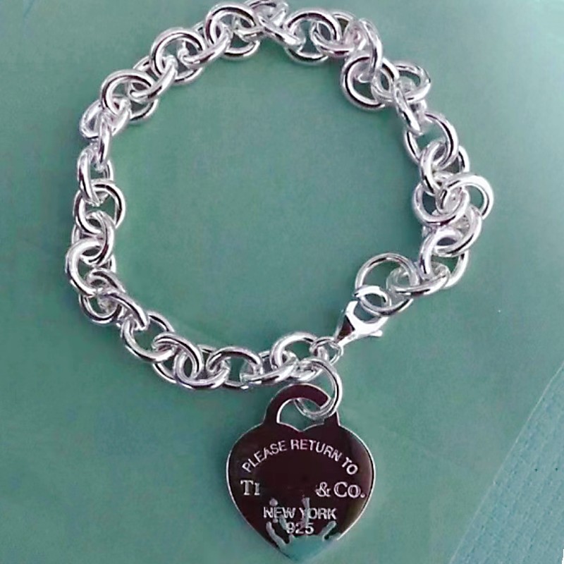 Glamour 925 silver enamel chain bracelet fashion designer women&#039;s bracelet European and American new girls holiday gift box-image-844698324