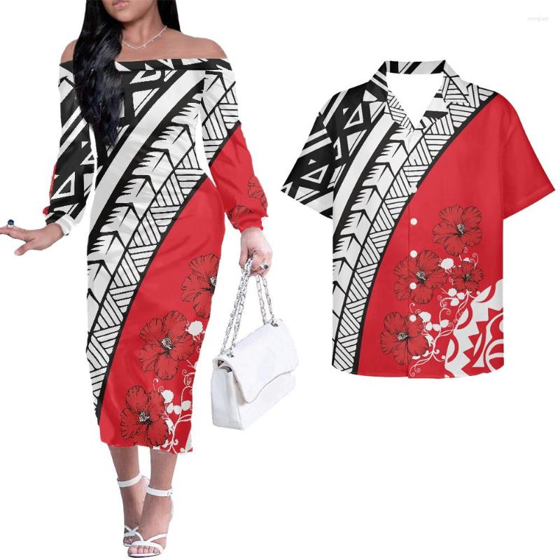 

Casual Dresses Cumagical Women Off Shoulder Strip Dress Samoa Red Party Evening Elegant Couple Hawaiian Clothes, Ysfh0668d69f16