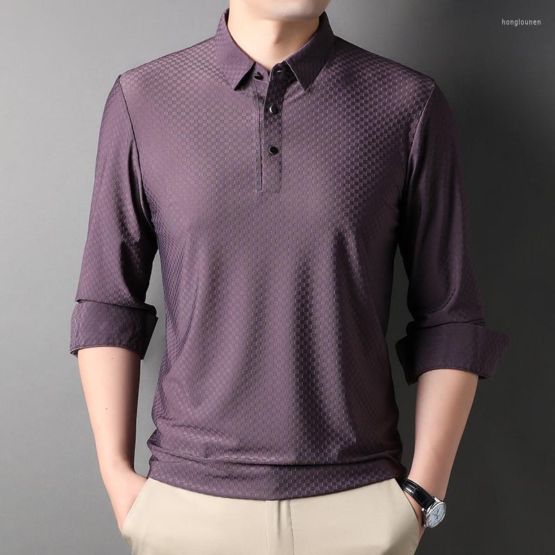 

Men's T Shirts Men Long Sleeve Shirt Tops For Spring Tees 81.9% Nylon 18.1% Spandex Fashion Casual Smooth Fabric Male Clothing Solid 001723