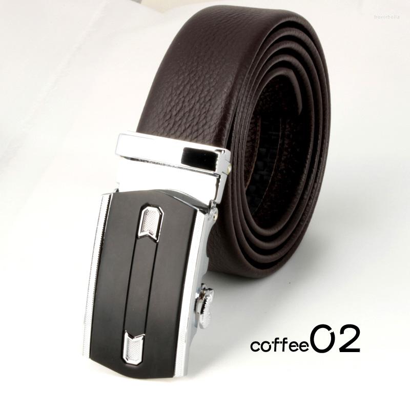 

Belts For Men Black Automatic Buckle Cowskin Leather Luxury Brands Business Genuine BeltBelts